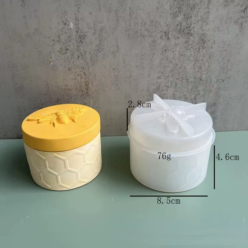 Boîte de rangement ronde en forme de cœur pour gâteaux, moule en silicone avec couvercle, pot de ran