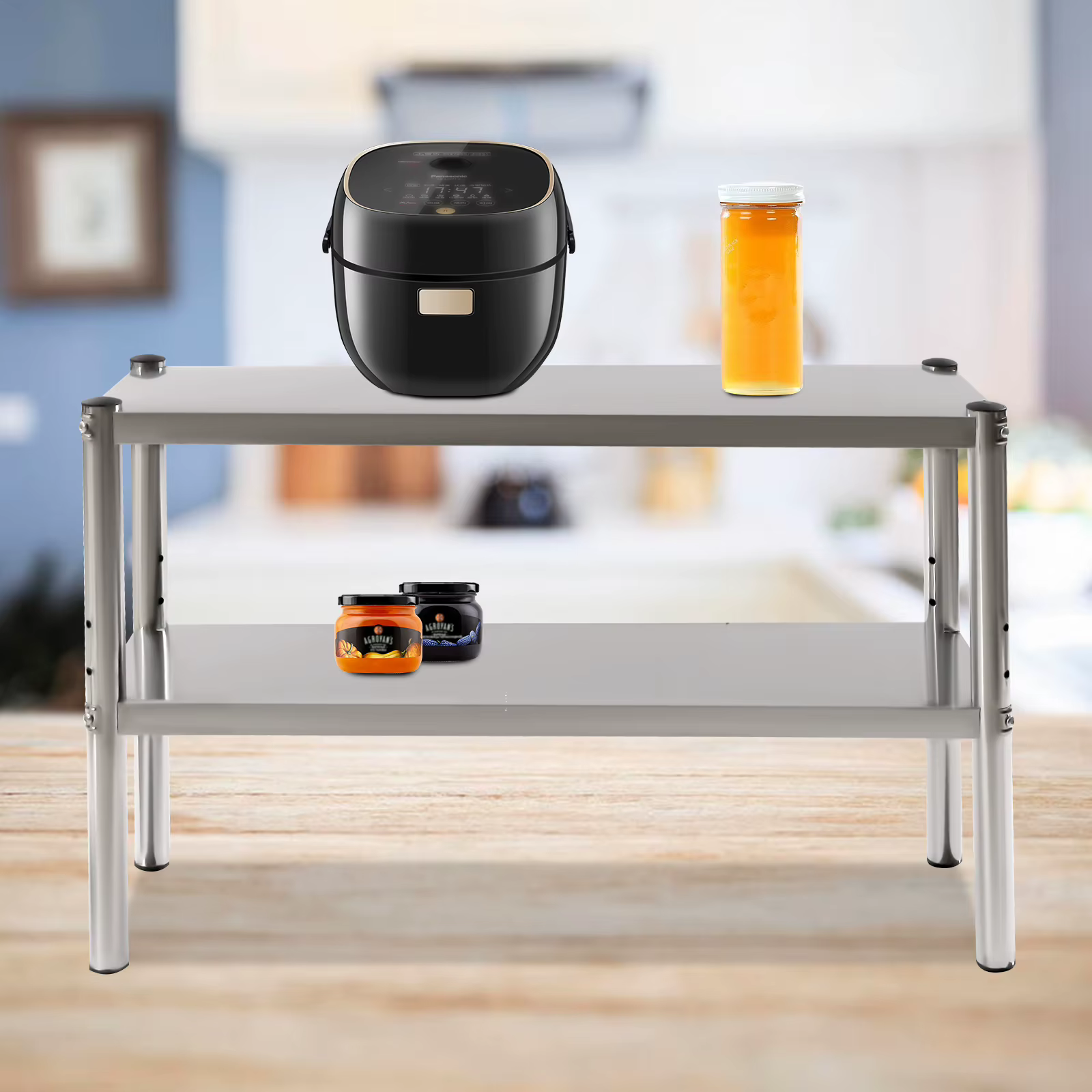 Brittop-Étagère réglable pour table de préparation, deux espaces de stockage recyclables, 12x36 pouc