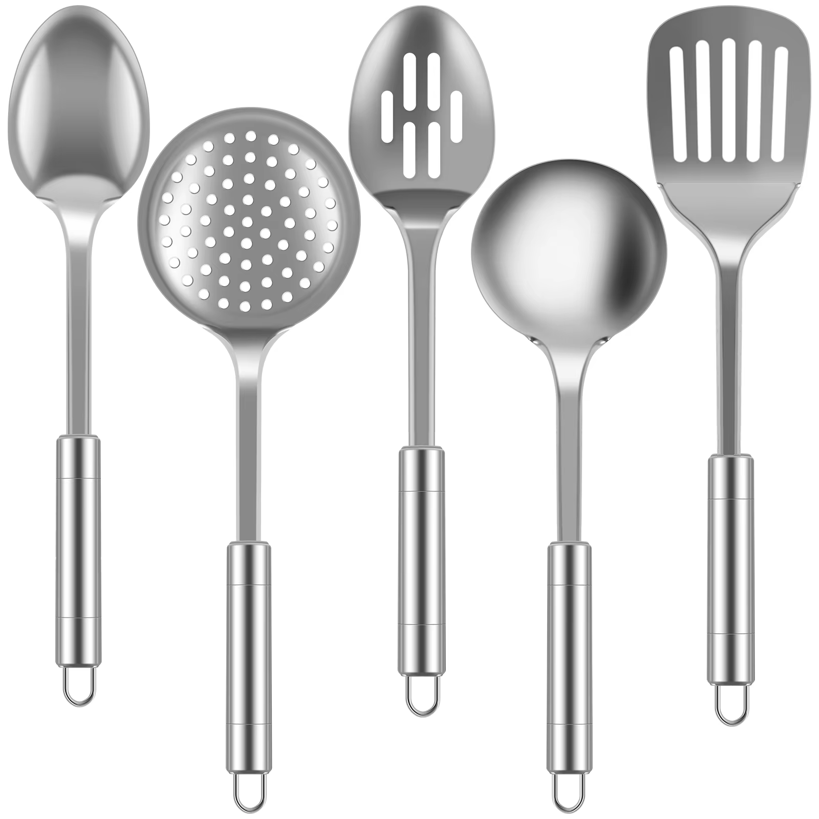 Ensemble d'ustensiles de cuisine, pelle en acier inoxydable, cuillère à soupe, spatule, ustensiles d