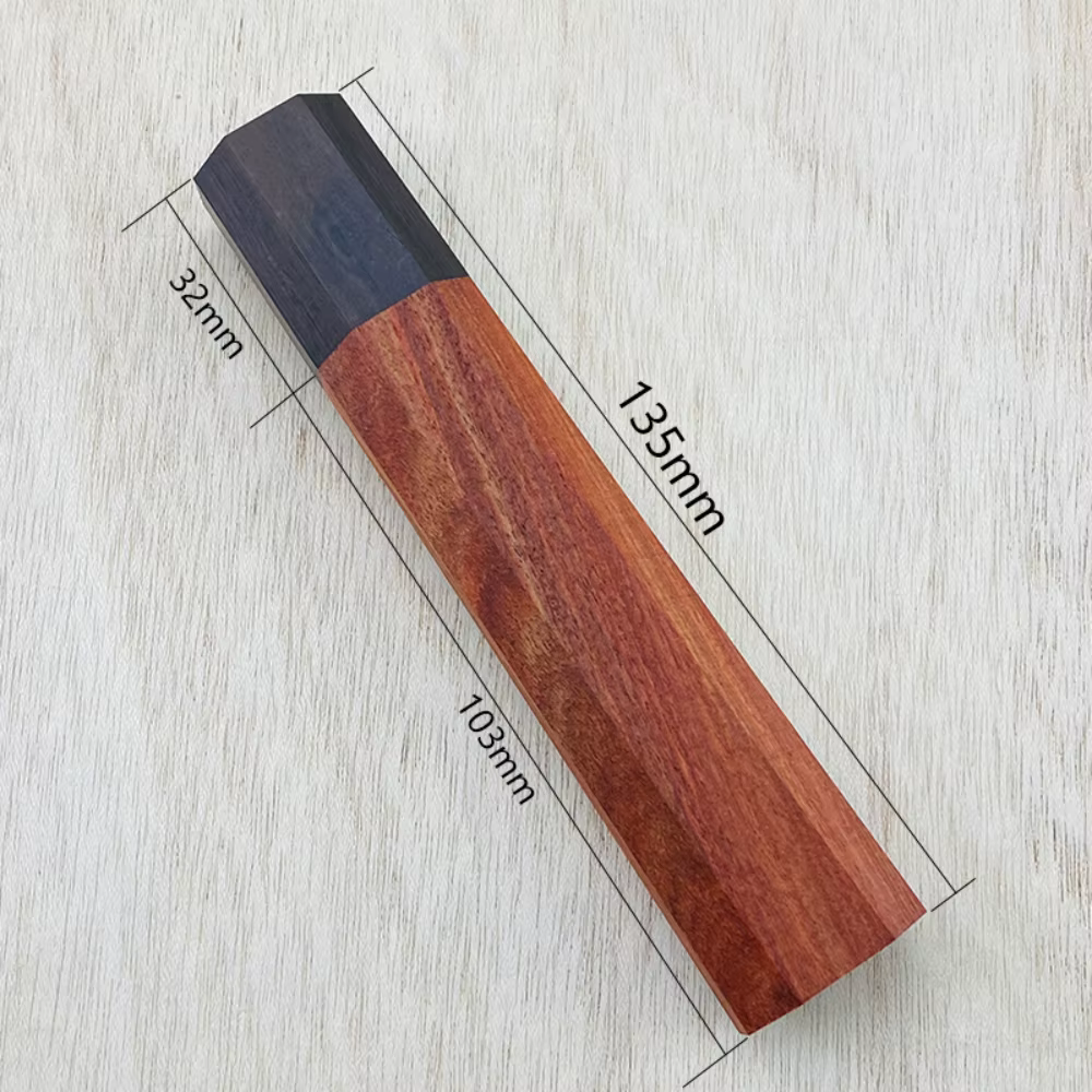 Manche de couteau de cuisine classique octogonal pour bricolage semi-fini fait main, en bois de sant
