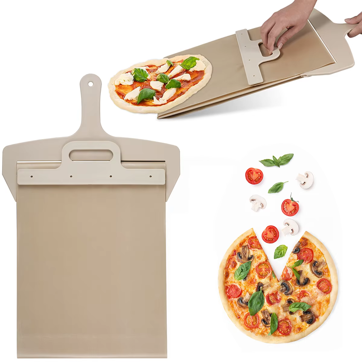 Pelle à Pizza Coulissante Antiarina, Planche à Pâte, pour Cuisine Domestique, Cuisson au Four, Spatu