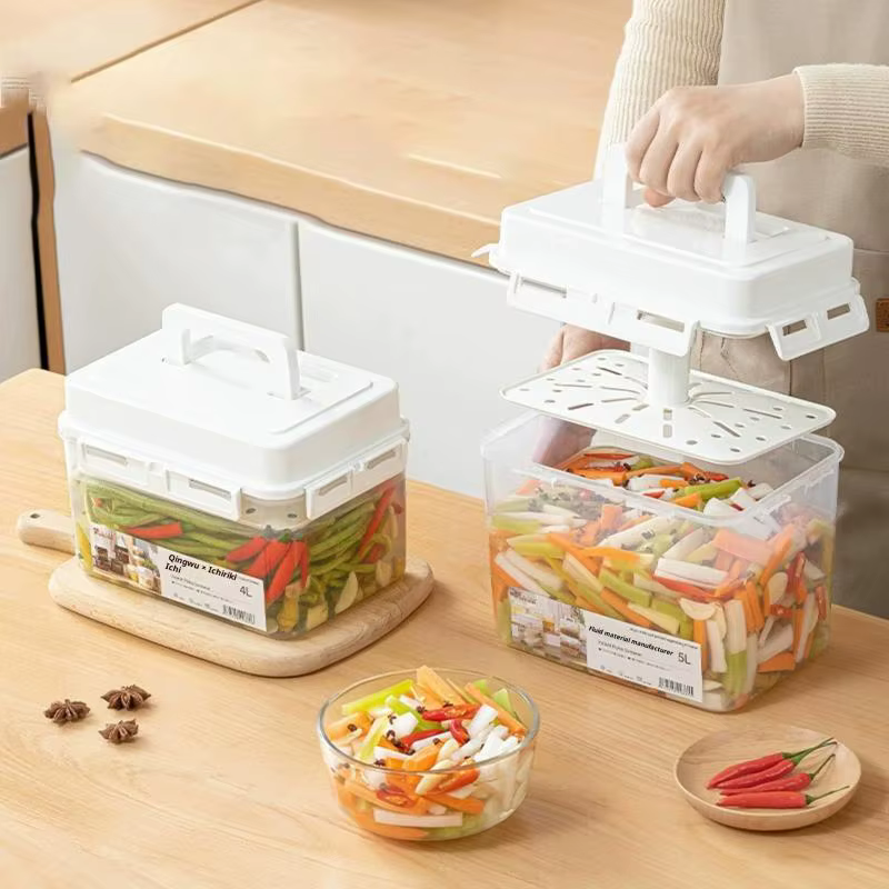 Conteneur de stockage pour kimchi 5L - Pot à cornichons pour la fermentation du choucroute, outil d'