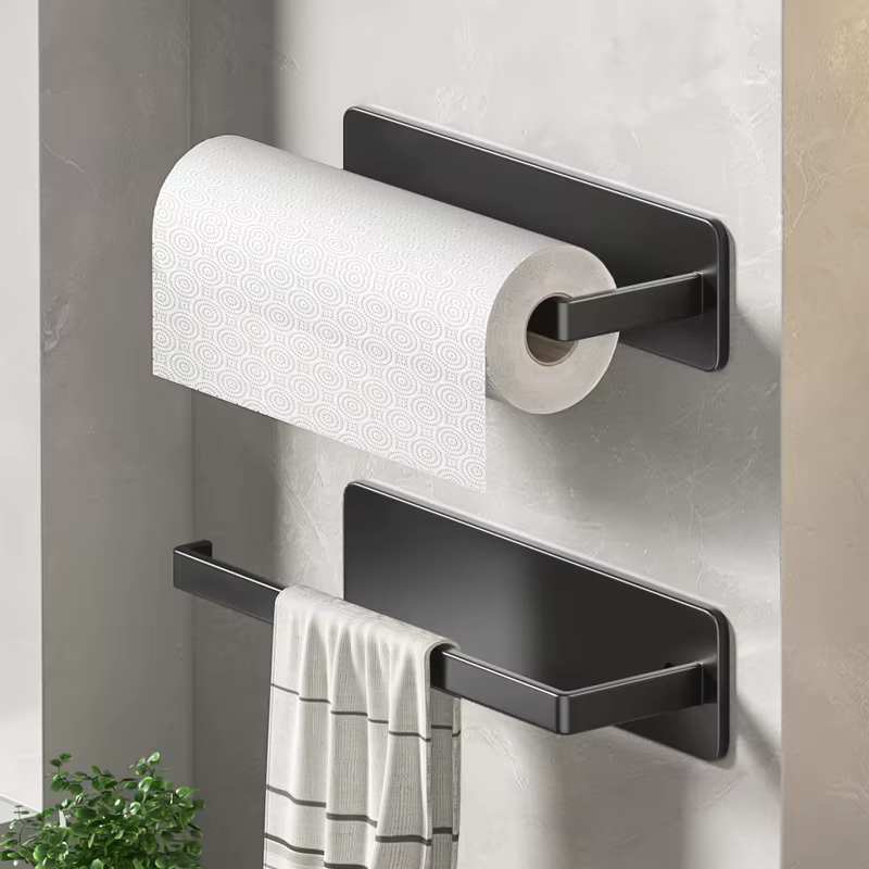 Porte-serviettes en papier de cuisine, support mural sans clous, cuisine salle de bains toilettes, s