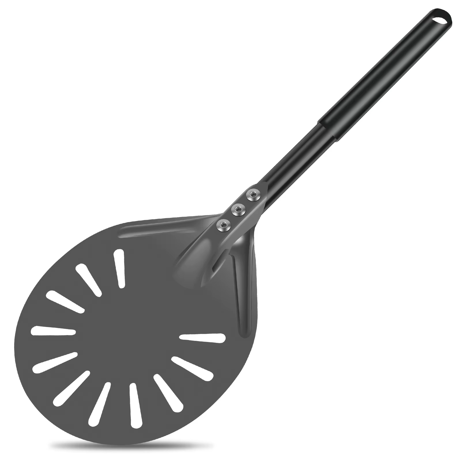Pelle à Pizza Perforée en Aluminium avec Long Manche, Rotateur Antiadhésif pour la Maison
