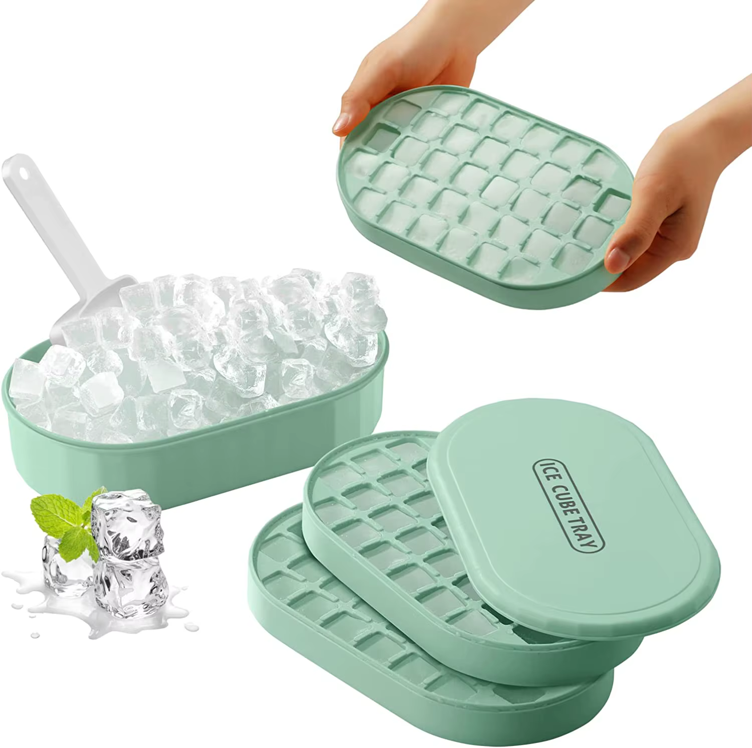 Ensemble de boîtes de moules à blocs de glace à 72 grilles, plateau à glaçons pour réfrigérateur, mo
