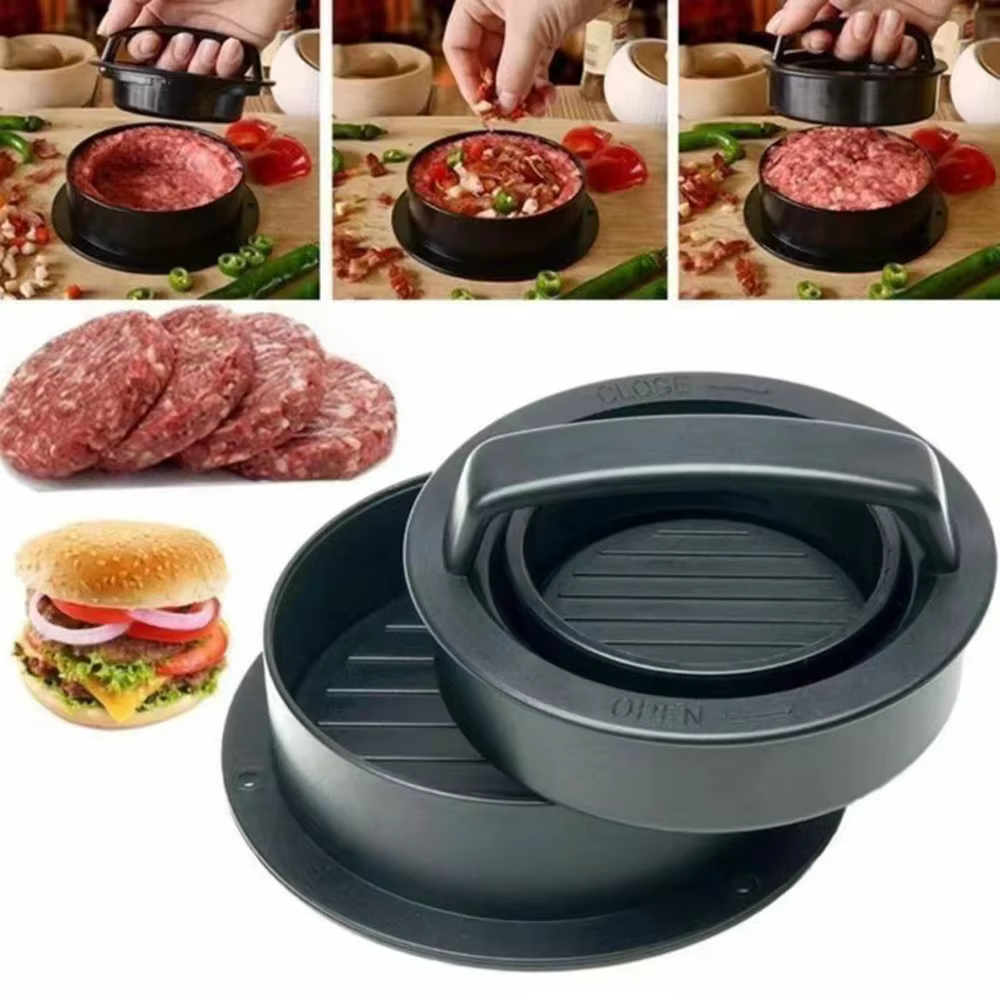 Presse à hamburgers 3 en 1, machine à galettes, antiadhésive, pour la viande, le bœuf, les légumes, 