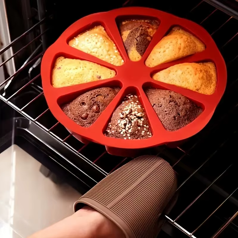 Moule à gâteau en Silicone, 8 trous, poêle à Pizza en forme d'orange, 8 Points, moule à gâteau Fonda