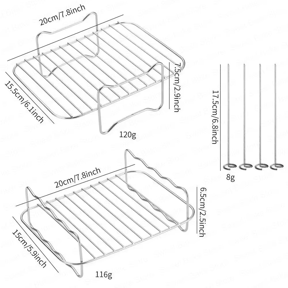 Supports de grille en acier inoxydable, 2 pièces, pour Ninja FlexDrawer AF500EU 10,4l/COSORI 8,5l, d