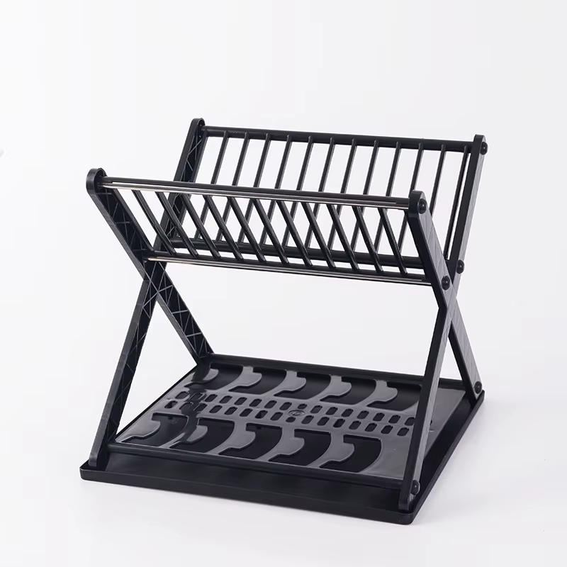 Rangement de vaisselle de cuisine en acier inoxydable, cloison de bureau à deux couches, grande capa