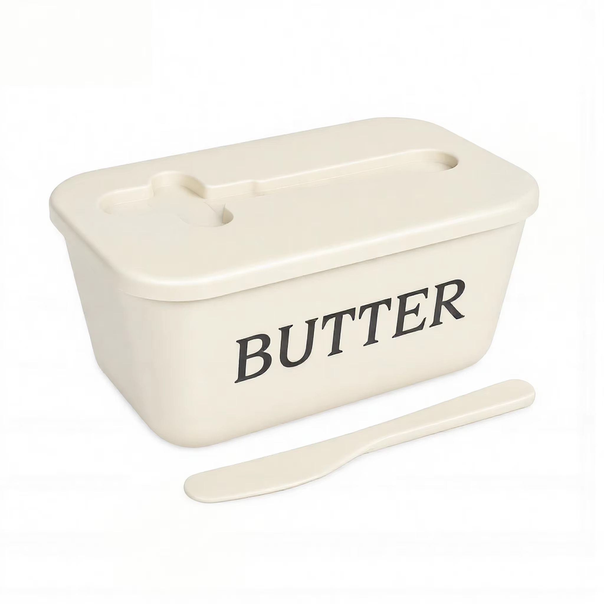 Boîte de récipient à beurre en plastique avec couteau, boîte de rangement scellée Simple pour Restau