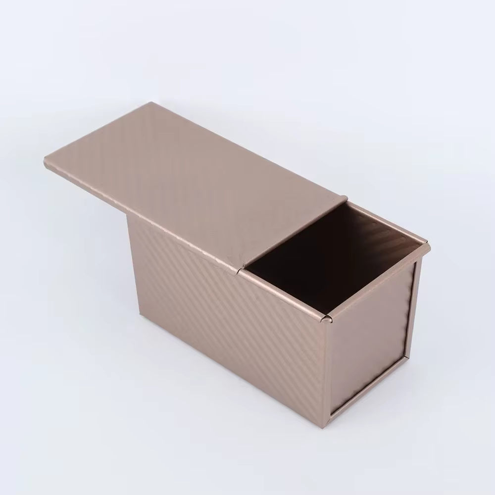 Poêle à pain antiadhésive avec couvercle, 1 pièce, poêle à pain rectangulaire en acier au carbone, a