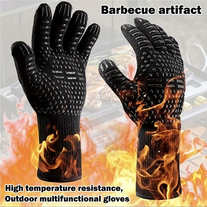 1/2 pièces gants de Barbecue mitaines de four résistantes aux hautes températures 500 800 degrés gan