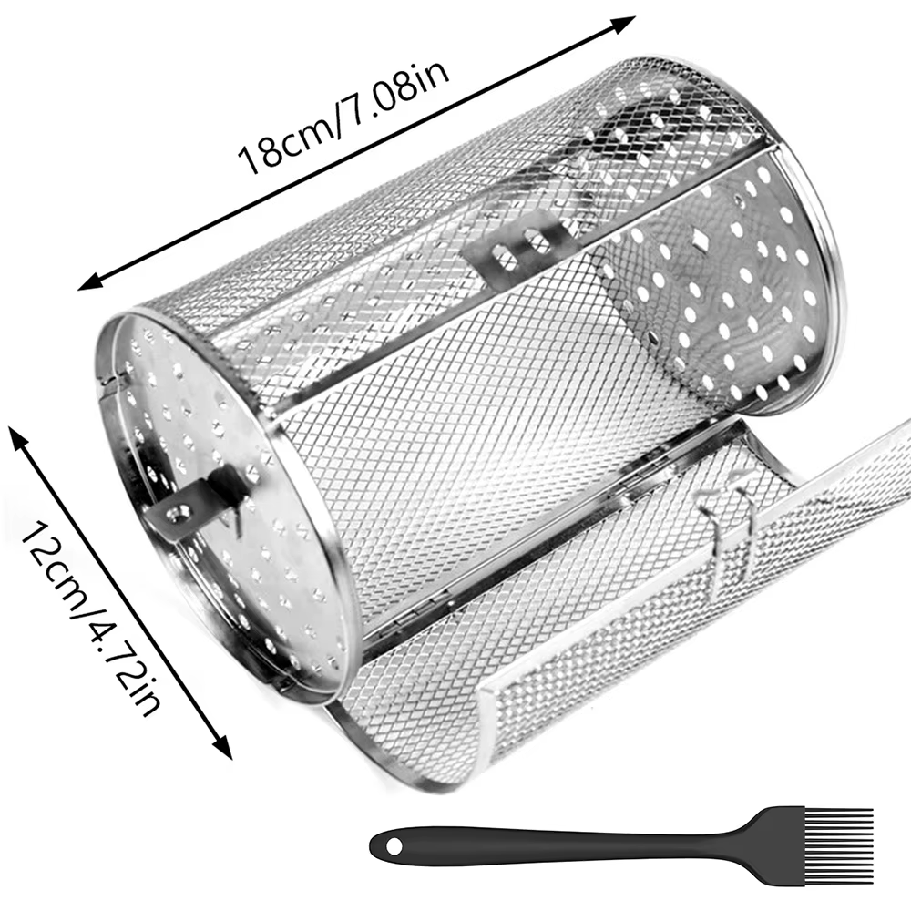 Mir à rôtissoire en acier inoxydable, rôtissoire à rôtir, antiadhésif, lavable, rotation à 360 °, fo