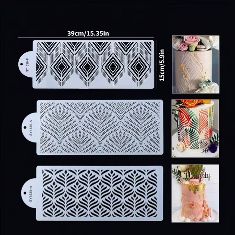 Pochoirs de décoration de gâteau de mariage, modèle de forme de ligne pointillée, outil de moule de 