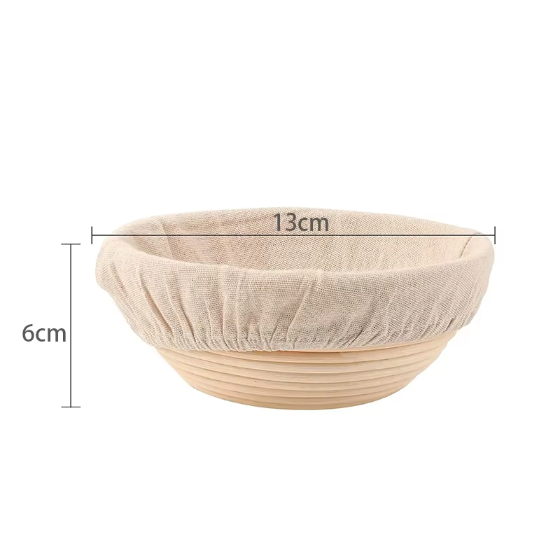 Panier à pain rond ovale Long Banneton en rotin, panier à pâte à pain avec tissu de doublure en lin