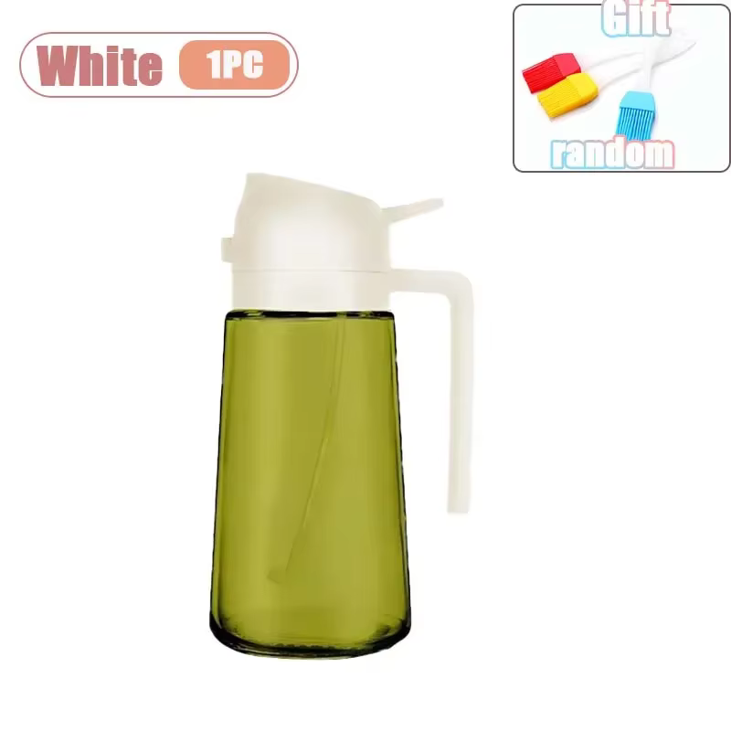 Bouteille distributrice d'huile d'olive 2 en 1, avec fonction de pulvérisation et de versement, pulv
