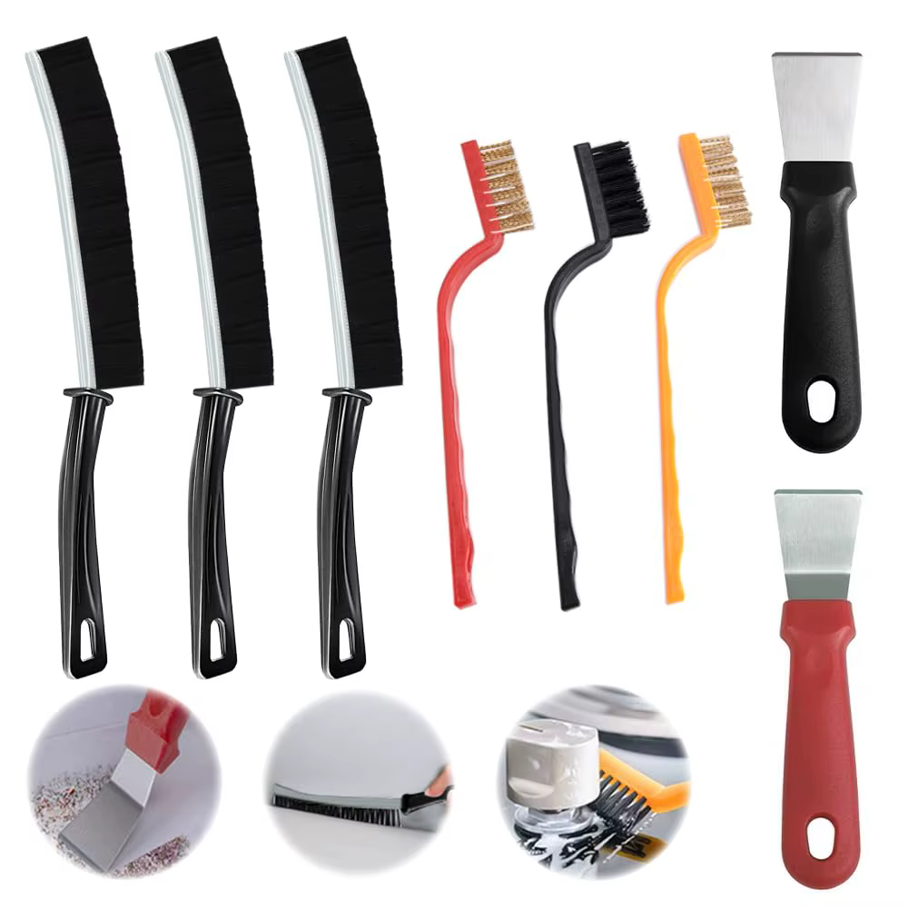 Ensemble d'outils de nettoyage, grattoir à brosse Durable multi-surfaces pour cuisinière à gaz, hott