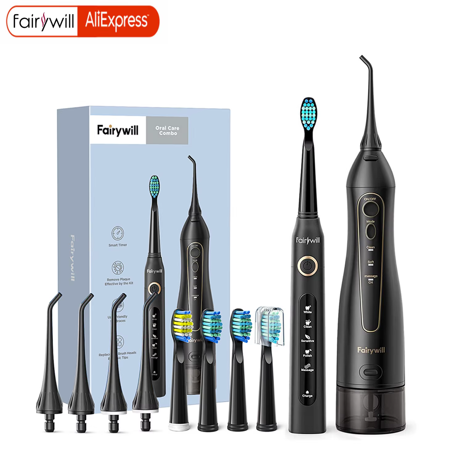 Fairywill hydropulseur Oral Rechargeable Portable dentaire 3 Modes réservoir d'eau pour les dents 30