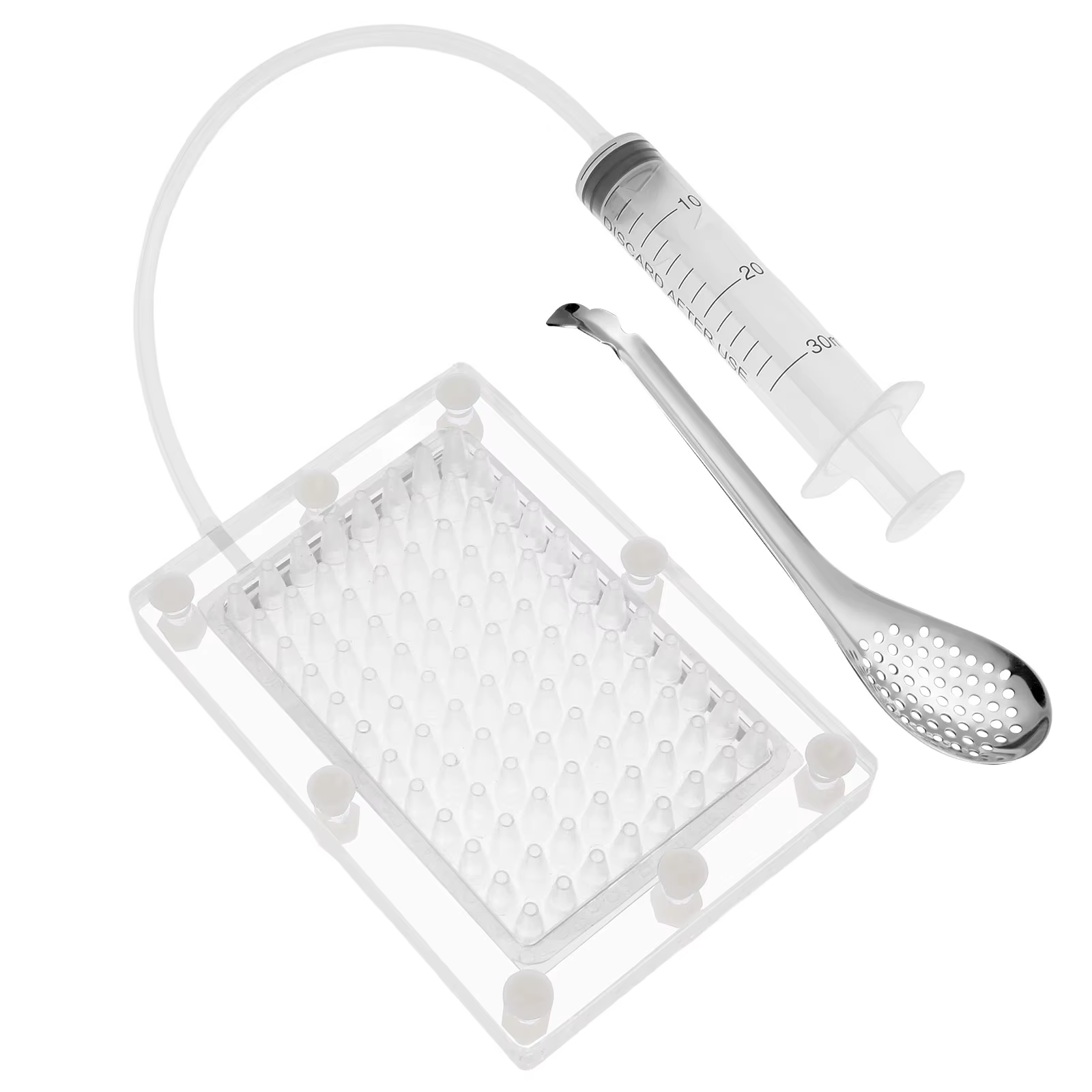 Kit de sphérique de caviar transparent avec cuillère compte-gouttes, outil de astronomie moléculaire