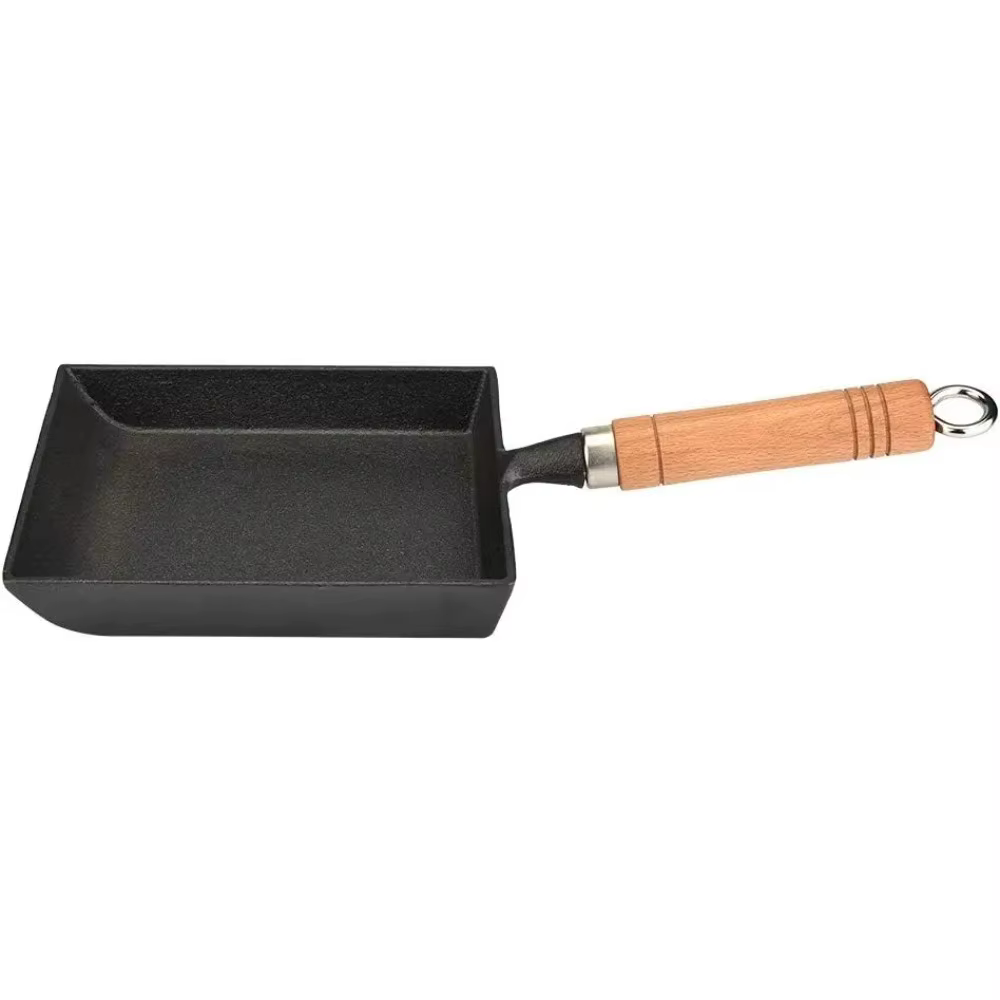Poêle à tamagoyaki en fonte, poêle carrée, durable, réutilisable, pour faire des œufs, des omelettes