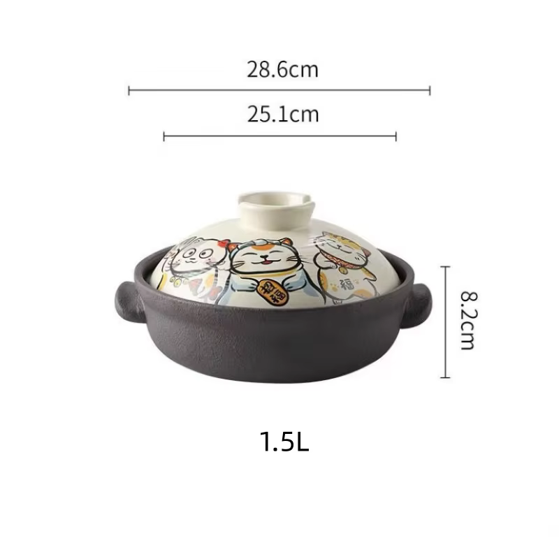 COOKER KING Pot en argile japonais pour mijoter, pot en argile résistant aux hautes températures, po