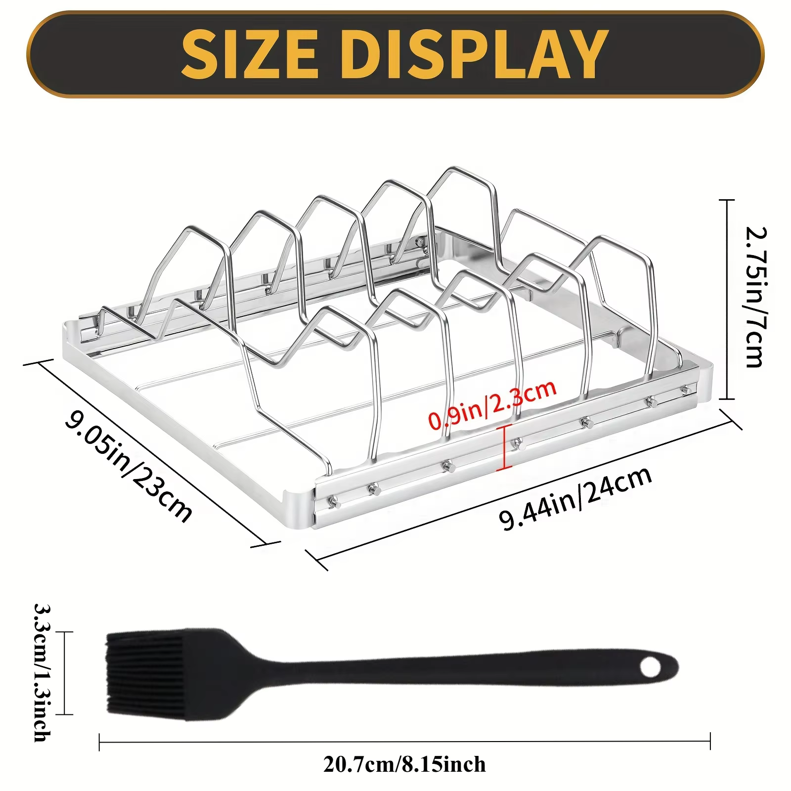 Ensemble de supports à nervures pliables en acier inoxydable, 2 pièces, support pour fumeur de Barbe