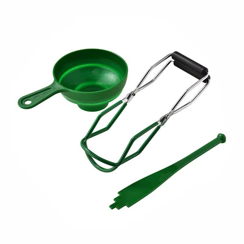 Kit d'outils de mise en conserve pratique 3 pièces : Pince à bocaux anti-brûlure et entonnoir de qua