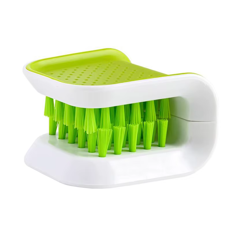 Brosse de nettoyage antidérapante pour couverts, couteaux et ustensiles de cuisine, double face à po