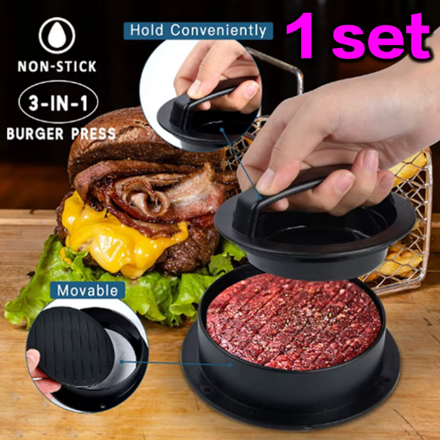 Presse à viande pour hamburger, presse à comprimés de hamburger antiadhésive trois en un, purée de v