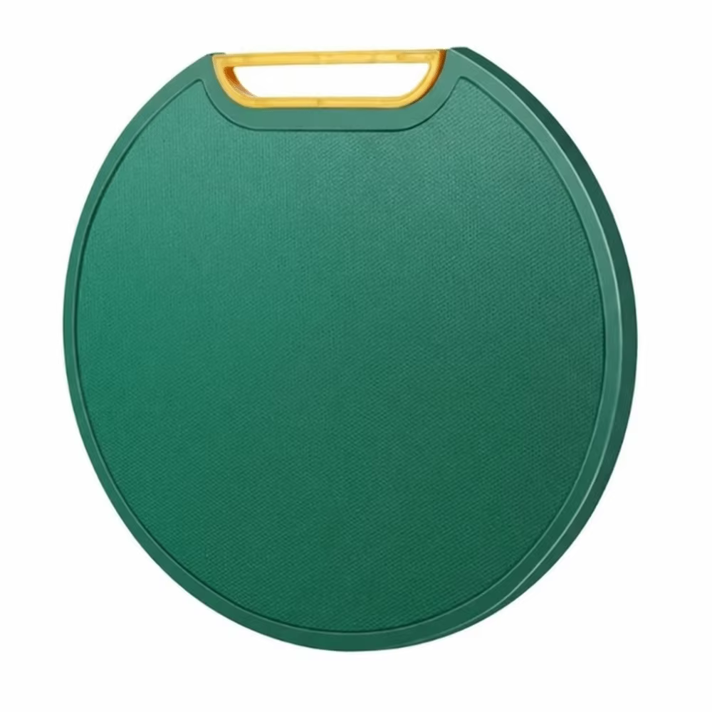 Planche à découper en plastique antibactérienne sans BPA, antidérapante, ronde, de qualité alimentai