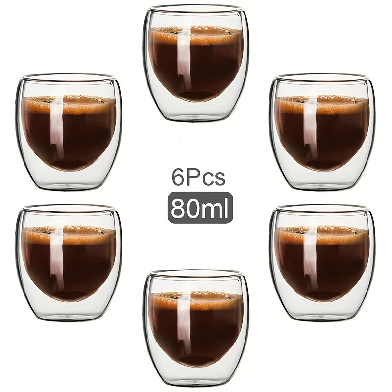 Tasse en verre à Double paroi, isolation thermique, transparente, faite à la main, pour boissons au 