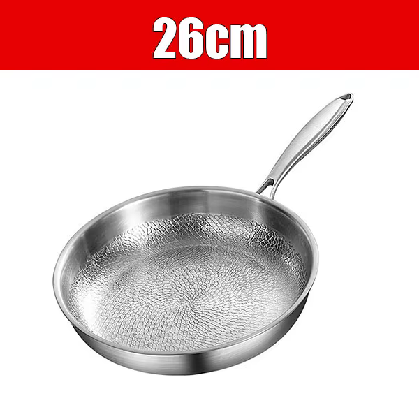 Poêle à frire en acier inoxydable tri-couche de 10”/11”/12”, poêle de cuisine à 3 couches, chauffe r