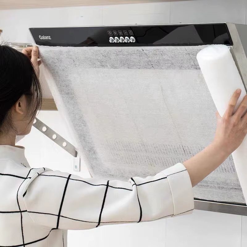 Papier filtre pour hotte de cuisine jetable, 46cm x 5/10M, Non tissé, résistant à l'huile, en coton,