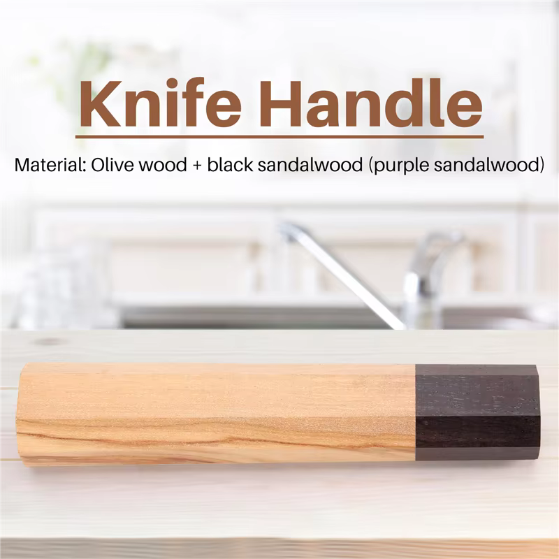 67NEW couteau de Chef manche en bois manche octogonal artisanat manuel bricolage Semi-fini damas cou