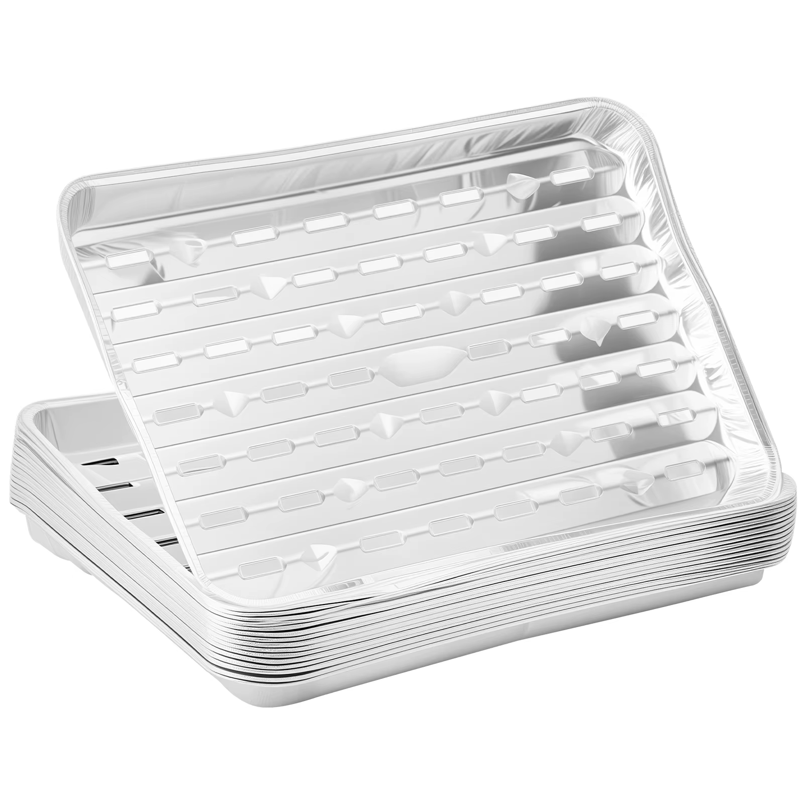 Plateaux en aluminium rectangulaires, 20 pièces, poêle alimentaire en aluminium, résistante à la cha