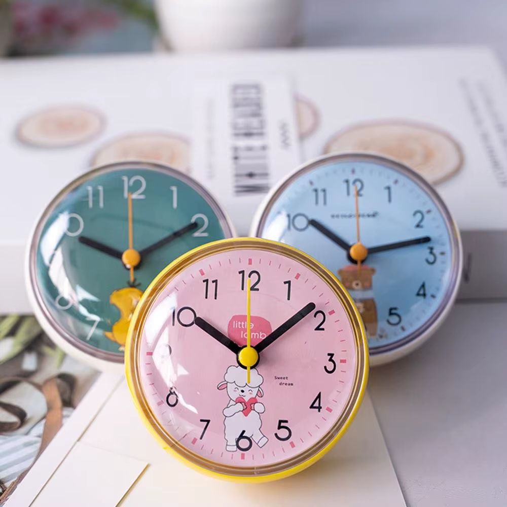 Mini ventouse horloge murale salle de bain Anti-buée étanche 7cm cuisine toilette petite horloge de