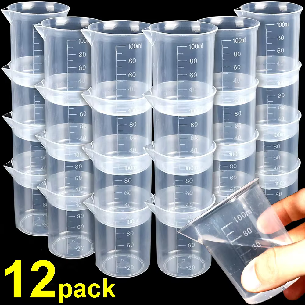 Tasse à mesurer en plastique Transparent de 100ml, gobelet à échelle, récipient de laboratoire chimi