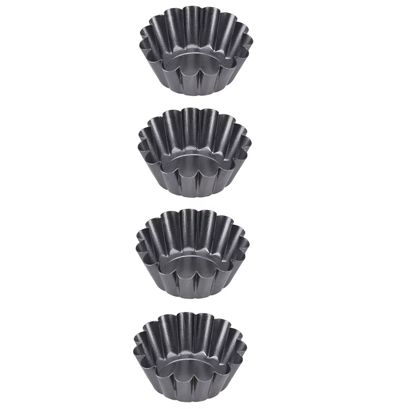 Mini moules à tarte aux œufs en acier au carbone, antiadhésifs, cannelés, Muffin, Cupcake, étain, po