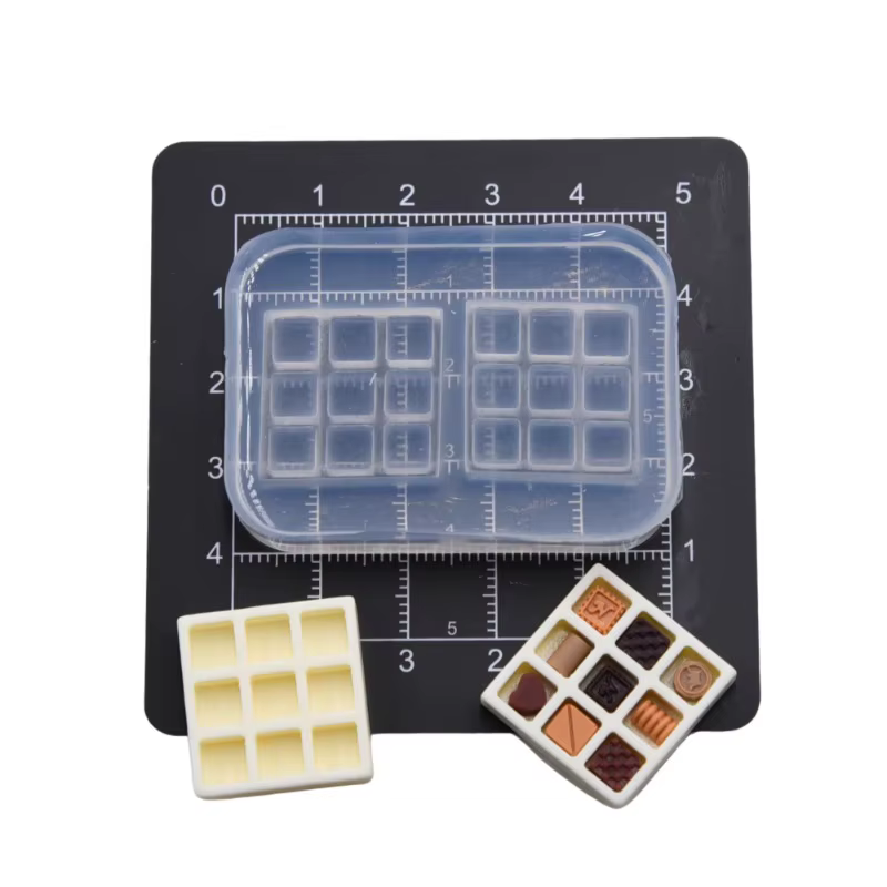 Mini chocolat/boîte de rangement, moules en Silicone, résine argile, bricolage maison de poupée, Sim