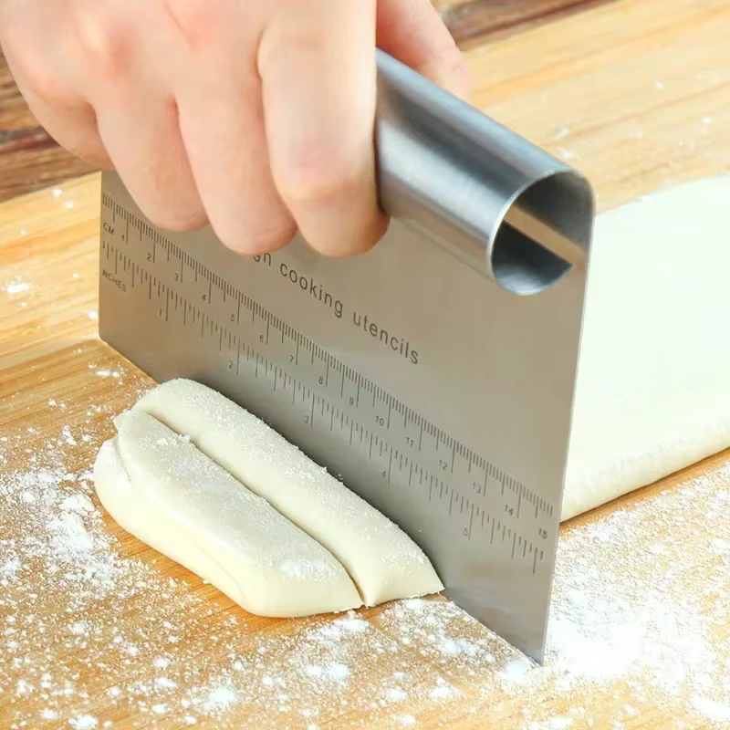 Coupe-spatules à pâtisserie en acier inoxydable, avec échelle, grattoir à pâte à Pizza, outils de dé