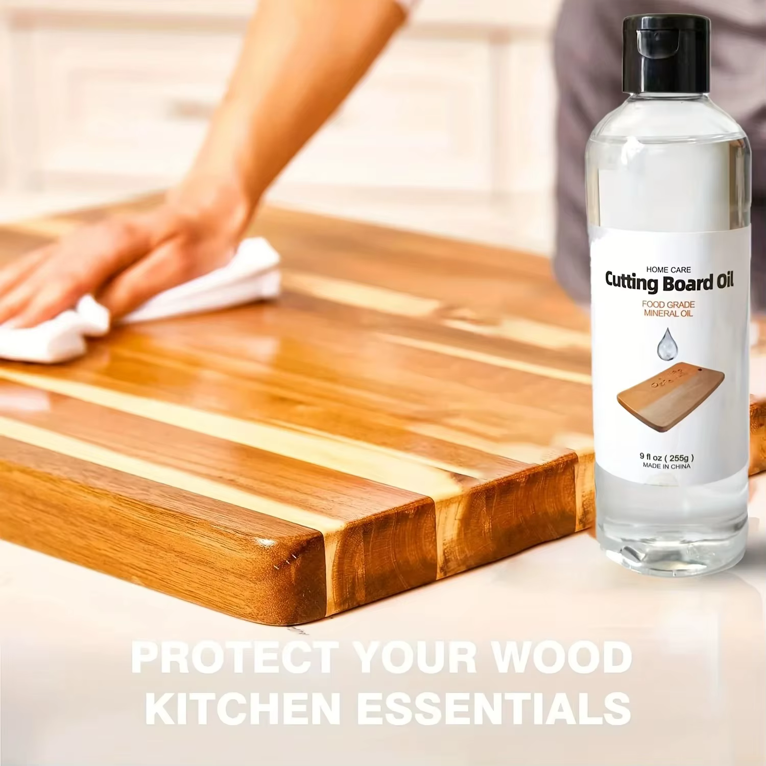 Huile minérale de qualité alimentaire pour planches à découper-après-shampooing en bois naturel et p