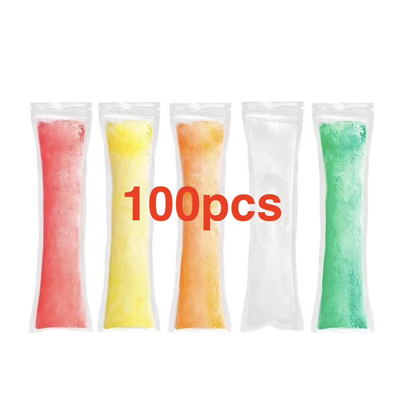 100 sacs de congélation jetables pour bâtonnets glacés DIY, moules pour crèmes glacées maison, activ