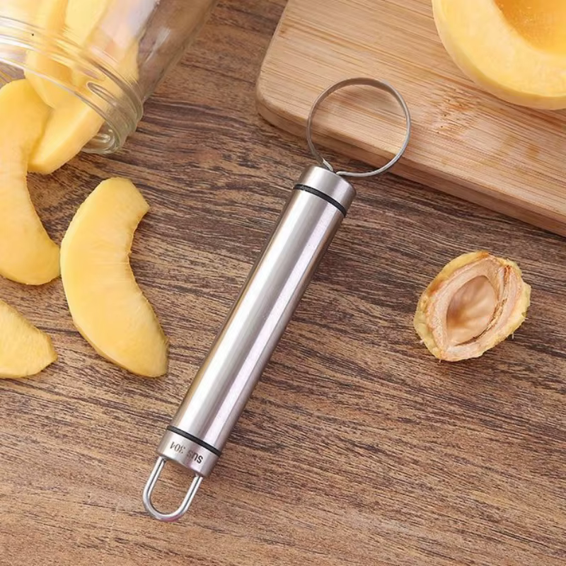 Broyeur de fruits Portable en acier inoxydable, pêche, pomme, poires, dissolvant de noyau, éplucheur