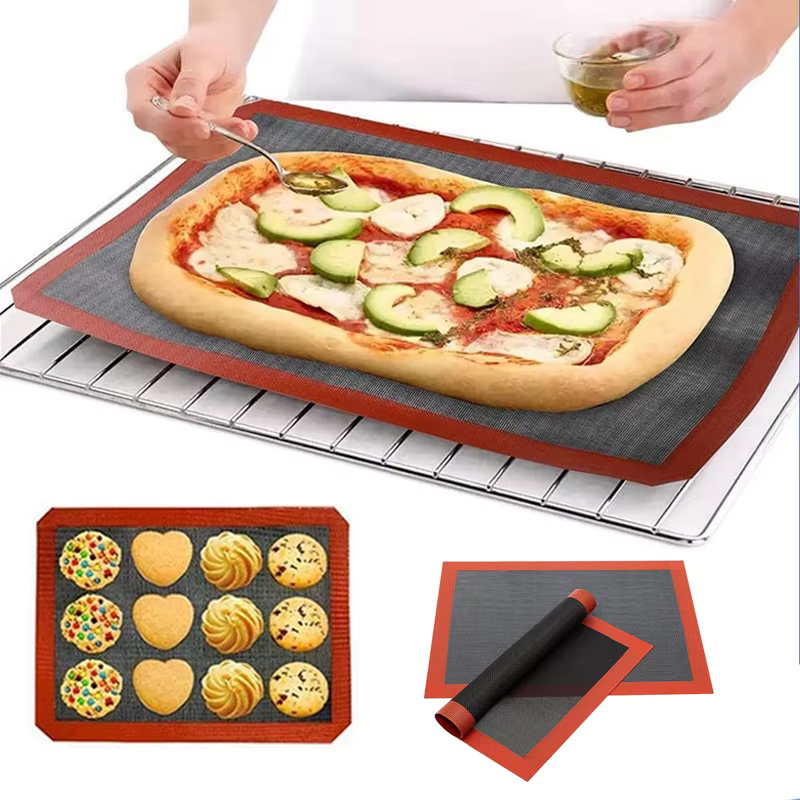 Tapis de gril en Silicone 30x40cm, plateau de cuisson respirant pour barbecue, biscuits, pain, four 
