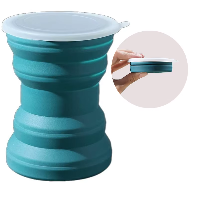 Tasse originale créative pliante en Silicone Portable avec couvercle tasse de lavage de bouche de vo