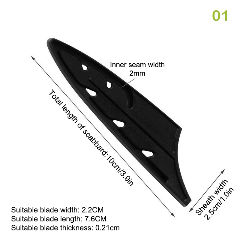 Gaine de couteau de cuisine 3.5/5/7/8 pouces, 1 pièce, couvre-couteau en plastique noir et blanc, co