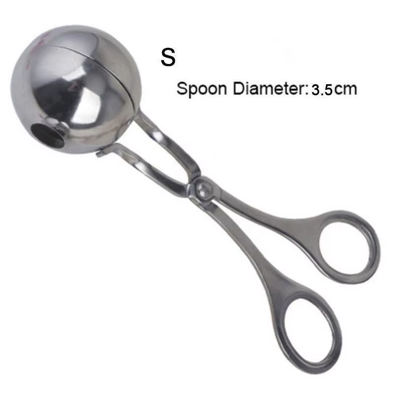 Outil de fabrication de boulettes de riz en acier inoxydable, clip rond, cuillère en forme de boulet
