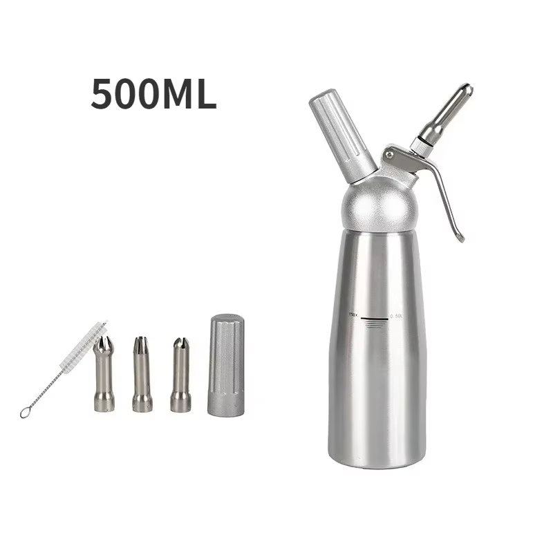Pistolet à crème fouettée de 500/1000ml, distributeur de crème, pistolet à douille de gâteau en acie