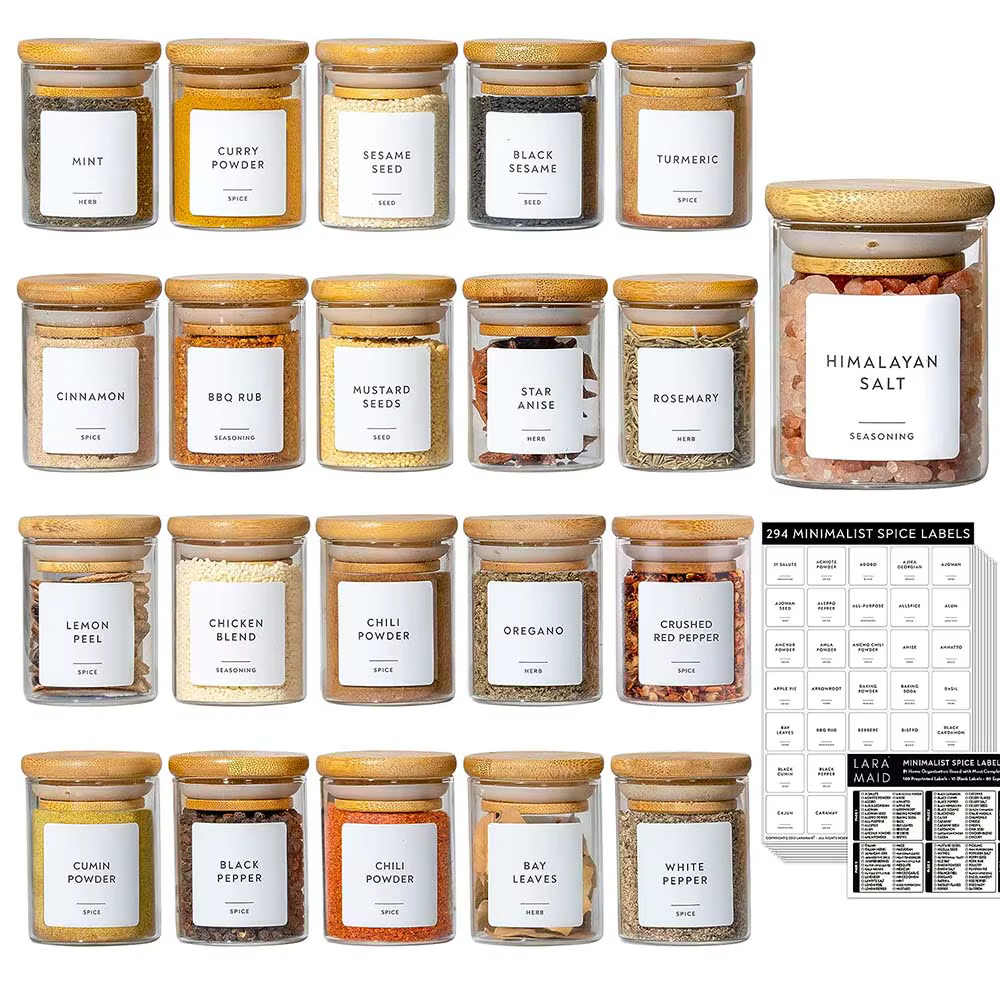 Ensemble de Bocaux en Verre à Épices à Intervalles de 2.5oz, Boîtes de Stockage des citrouille pour 