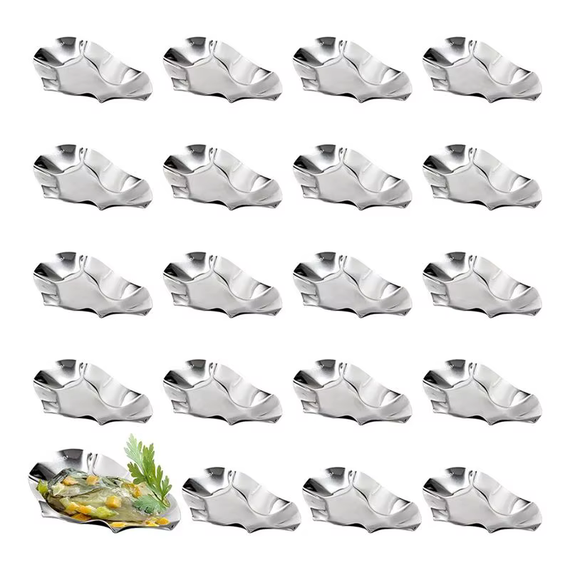 FLYY-24 Pcs Coquilles d'huîtres en acier inoxydable, grande poêle à huîtres pour la cuisson des frui